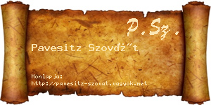 Pavesitz Szovát névjegykártya